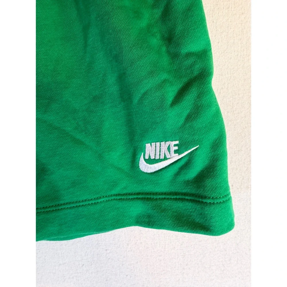 Nike Womens Sportswear Fleece Shorts Green Elastic Drawstring Logo Small